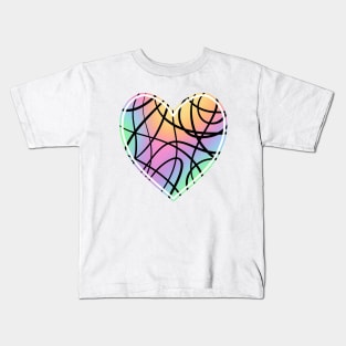 Artsy Rainbow Heart Kids T-Shirt